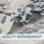 H.VERSAILTEX Sheer Linen Curtains 63 Inch Long Semi Sheer Curtains Draperies for Living Room/Bedroom Vintage Classical Floral Printing Window Treatment Grommet 2 Panels, Bluestone and Taupe