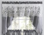 American Linen 3 Piece Sequin Embroidered Window Curtain Set – Valance and Tiers – Kitchen, Living Room, or Bathroom Curtains