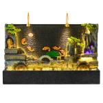 Large rockery water curtain wall running  screen living room office entrance hotel villa courtyard fountain floor ornament