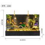 Large rockery water curtain wall running  screen living room office entrance hotel villa courtyard fountain floor ornament