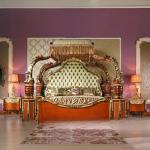 Italian Louvre Deluxe Solid Wood Double Bed Princess Style with Fabric Curtains Palace or Master Bedroom European Bed Frame