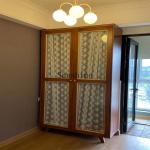French retro solid wood gauze curtain glass storage bedroom clothes cabinet simple and modern