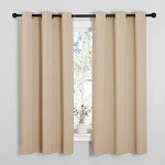 NICETOWN Thermal Insulated Grommet Room Darkening Curtains/Draperies/Panels for Bedroom (2 Panels, W42 x L63 inches, Biscotti Beige)