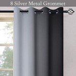 SimpleHome Ombre Room Darkening Curtains for Bedroom, Gradient Black to Grey White Light Blocking Thermal Insulated Grommet Window Curtain/Drapes for Living Room,2 Panels, 52x84 inches Length