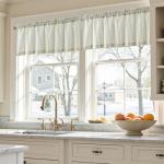 jinchan Valance Curtain Linen Textured Striped Window Curtain for Living Room Light Filtering Ticking Stripe Farmhouse Valance for Kitchen Rod Pocket 1 Panel 16 Inch Sage Green on Linen 1 Panel