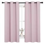 NICETOWN Nursery Essential Thermal Insulated Solid Grommet Top Blackout Curtains/Drapes (1 Pair, 42 x 63 inches in Baby Pink)
