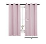 NICETOWN Nursery Essential Thermal Insulated Solid Grommet Top Blackout Curtains/Drapes (1 Pair, 42 x 63 inches in Baby Pink)