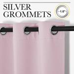 NICETOWN Nursery Essential Thermal Insulated Solid Grommet Top Blackout Curtains/Drapes (1 Pair, 42 x 63 inches in Baby Pink)