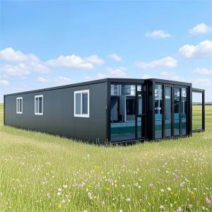 40ft Prefab Expandable Container House with 3 Bedrooms Modular Cabin Design Durable Steel Structure with Glass Curtain Wall