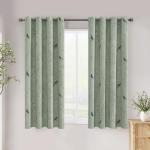 H.VERSAILTEX Blackout Curtains for Bedroom 63 Inches Length Thermal Insulated Birds Rustic Printed Curtain Drapes for Living Room Energy Efficient Room Darkening Home Decoration Pair 2 Panels, Sage