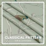 H.VERSAILTEX Blackout Curtains for Bedroom 63 Inches Length Thermal Insulated Birds Rustic Printed Curtain Drapes for Living Room Energy Efficient Room Darkening Home Decoration Pair 2 Panels, Sage