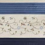 Madison Park Serene Shower Curtain Faux Silk Embroidered Floral Machine Washable Modern Home Bathroom Decorations, 72 x 72 in, Navy