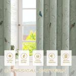 H.VERSAILTEX Blackout Curtains for Bedroom 63 Inches Length Thermal Insulated Birds Rustic Printed Curtain Drapes for Living Room Energy Efficient Room Darkening Home Decoration Pair 2 Panels, Sage