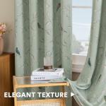 H.VERSAILTEX Blackout Curtains for Bedroom 63 Inches Length Thermal Insulated Birds Rustic Printed Curtain Drapes for Living Room Energy Efficient Room Darkening Home Decoration Pair 2 Panels, Sage
