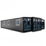 40ft Prefab Expandable Container House with 3 Bedrooms Modular Cabin Design Durable Steel Structure with Glass Curtain Wall