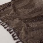 WAZZIO Chocolate Brown Sheer Curtains Rod Pocket Tassel Boho Crochet Lace Curtains 84 Inch Length 2 Panels for Bedroom Living Room See Through Privacy Drapes