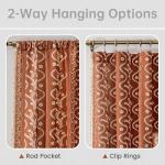 TIVNICO Boho Bedroom Curtains 63 Inches Long 2 Panel Set,Rustic Floral Bohemian Living Room Farmhouse Autumn Curtain,French Country Room Darkening Privacy Window Drapes,Terracotta Rust
