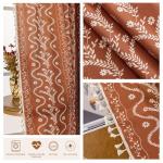 TIVNICO Boho Bedroom Curtains 63 Inches Long 2 Panel Set,Rustic Floral Bohemian Living Room Farmhouse Autumn Curtain,French Country Room Darkening Privacy Window Drapes,Terracotta Rust