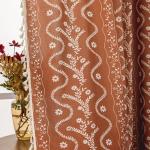 TIVNICO Boho Bedroom Curtains 63 Inches Long 2 Panel Set,Rustic Floral Bohemian Living Room Farmhouse Autumn Curtain,French Country Room Darkening Privacy Window Drapes,Terracotta Rust