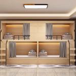 Newest Capsule Hotel Bedroom Set Horizontal Curtain Bunk Bed