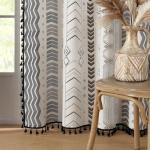 ColorBird 100% Boho Blackout Curtains 2 Panels 84 Inch Black White Western Southwest Aztec Thermal Black Out Patterned Curtain Drapes for Living Room Bedroom