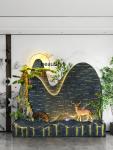 Cy Large Rockery Water Curtain Wall Water Fountain Decoration Circulating Water Outdoor Courtyard Decoration Indoor Living Room
