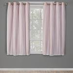 TOWN & COUNTRY LUXE Talia Double Layer Indoor Curtains, Sheer and Room Darkening Blackout, Grommet Top, Energy Efficient, 2-Pack Set, 52"x63", Rose Blush