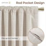 INOVADAY 100% Blackout Curtains 84 Inches Length 2 Panels Set, Back Tab/Rod Pocket Linen Black Out Curtains for Bedroom, Thermal Insulated Window Drapes - Cream, W50 X L84