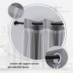 Anytime Home Curtains Blackout and Sheer Layered Solid Window Curtain Panel Pair with Grommet Top, 52Wx84L,Grey