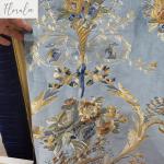 European Palace Bed Valance Velvet Embroidery Luxury Curtains for Living Room Bedroom Dining Blue White Tulle Window Custom Size