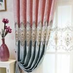 Embroidered Curtains for Living Room Bedroom European Gray Pink Stitching Villa Luxury Custom Hollow Design Drapes