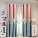 Embroidered Curtains for Living Room Bedroom European Gray Pink Stitching Villa Luxury Custom Hollow Design Drapes