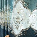 Embroidered Curtains for Living Room Bedroom European Gray Pink Stitching Villa Luxury Custom Hollow Design Drapes