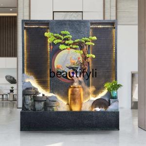 ssK178 ss25 Alpine water curtain wall running water screen partition living room office rockery water feature floor ornament
