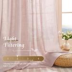 StangH Textured Linen Pink Curtains 84 inches Long, Thick Light Filtering Farmhouse Window Drapes Solid Privacy Semi Sheer Panels for Girls Bedroom Nursery, W55 x L84, 2 Panels