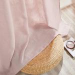 StangH Textured Linen Pink Curtains 84 inches Long, Thick Light Filtering Farmhouse Window Drapes Solid Privacy Semi Sheer Panels for Girls Bedroom Nursery, W55 x L84, 2 Panels