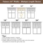 Chyhomenyc Camel Faux Linen Slub Textured Semi Sheer Small Window Kitchen Valance Curtain, Rod Pocket Cafe Valance for Bathroom Laundry Basement, 60Wx14L inch, 1 Piece