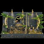 Water curtain wall rockery flowing water fountain floor ornament living room courtyard lucky decoration