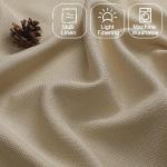 Chyhomenyc Camel Faux Linen Slub Textured Semi Sheer Small Window Kitchen Valance Curtain, Rod Pocket Cafe Valance for Bathroom Laundry Basement, 60Wx14L inch, 1 Piece