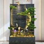 Water curtain wall rockery flowing water fountain floor ornament living room courtyard lucky decoration