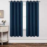 Joydeco Blackout Curtains 72 Inch Length 2 Panels Set, Thermal Insulated Long Curtains& Drapes 2 Burg, Room Darkening Grommet Drapes for Living Room Bedroom Window (W52 x L72 Inch, Navy Blue)