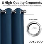 Joydeco Blackout Curtains 72 Inch Length 2 Panels Set, Thermal Insulated Long Curtains& Drapes 2 Burg, Room Darkening Grommet Drapes for Living Room Bedroom Window (W52 x L72 Inch, Navy Blue)