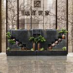 Advanced new Chinese style flowing wall, water curtain wall, screen, living room, floor to ceiling decoration, large courtyard