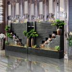 Advanced new Chinese style flowing wall, water curtain wall, screen, living room, floor to ceiling decoration, large courtyard