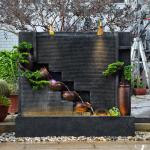 Advanced new Chinese style flowing wall, water curtain wall, screen, living room, floor to ceiling decoration, large courtyard