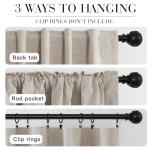 RYB HOME Linen Textured 100% Blackout Curtains for Bedroom, Insulating Energy Saving Window Curtains for Living Room Dining Patio Sliding Glass Door, Wide 52 x Long 84 inch, Beige, 2 Panels