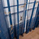 Sutuo Home Marble Sheer Curtains 84 Inch Length, Gold Foil Print Metallic Bronzing, Privacy Window Treatment Abstract Drape Pair 2 Panels Set for Bedroom Kitchen Living Room 52" W x 84" L, Navy Blue