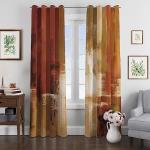 Asuexpect Burnt Orange Curtains 2 Panels Abstract Rust Curtain Room Darkening Grommet Window Drapes Modern Decorative Window Treatments for Bedroom Living Room, 52x84 Inches