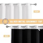 ChrisDowa White 100% Blackout Curtains for Bedroom with Black Liner, 2 Thick Layers Total Blackout Thermal Insulated Grommet Window Curtains 2 Panels Set (Pure White, 52 x 84 Inch)