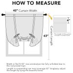 H.VERSAILTEX Blackout Room Darkening Curtain Balloon Curtains & Tie-up Curtains Bathroom Window Shades Short Rod Pocket Curtain Panel - 42" Wide by 63" Long - Solid in Ivory/Cream